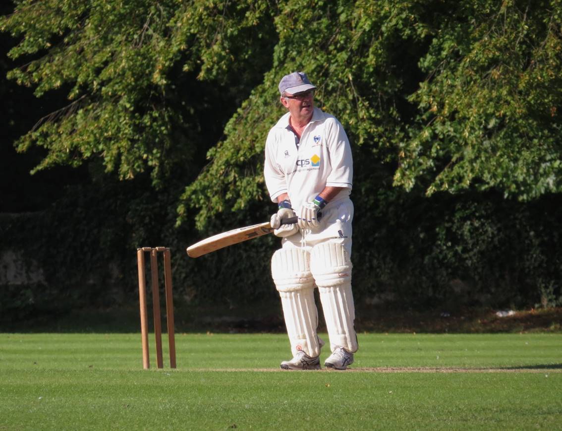 A person playing cricket on a field

Description automatically generated